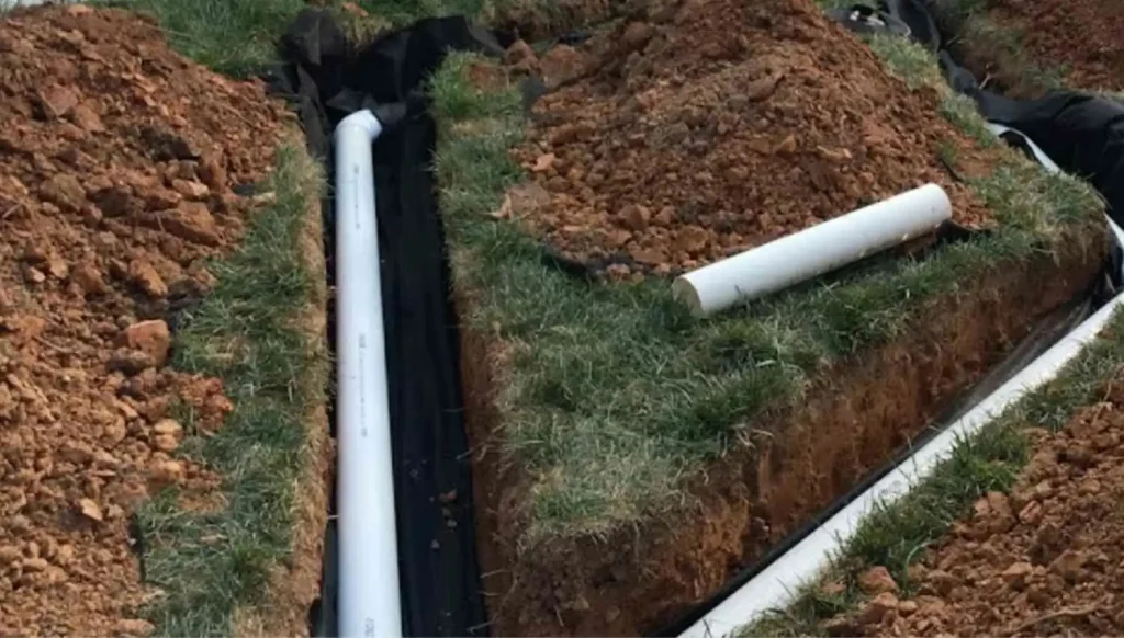 Excavation for drainage system