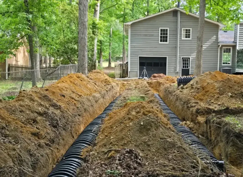 Residential septic trenches